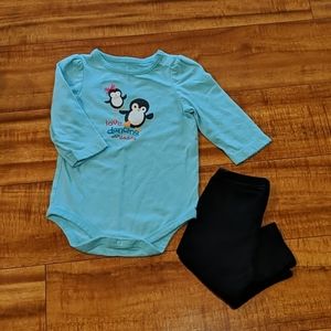 💙🐧Girls penguin long sleeve outfit 💙🐧